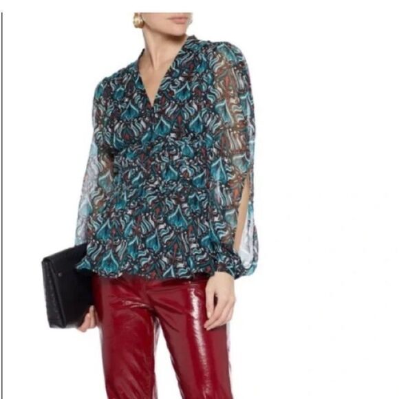 NWT Walter Baker Joan Top In Bohemian Teal - Picture 1 of 7